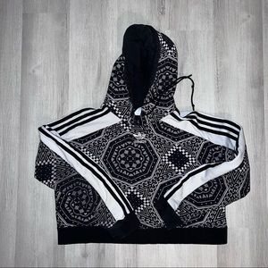 Adidas XS Cropped hoodie paisley womens